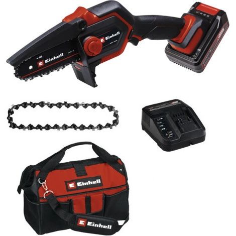 Einhell Akku-Astkettensäge GE-PS 18/15 Li Bag Kit Power X-Change (18 V, Brushless, 12,5 cm Schnittlänge, inkl. 2,5 Ah Akku, Ladegerät, Ersatzkette, Einhell Bag 45/29) (1/2)