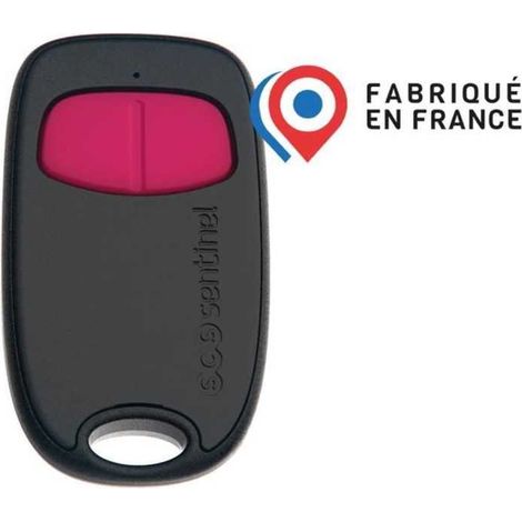 2-channel remote control - SCS SENTINEL - SimplyControl - Fuschia. range 40m. frequency 433.92MHz. CR2032 lithium battery included (1/3)