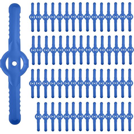 Ersatzmesser aus Kunststoff für Akku-Rasenmäher, 60 Stück, austauschbar, blau (1/5)