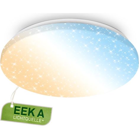 Briloner LED CCT Deckenleuchte Mit EEK A Lichtquelle Ø38x6 cm 13,2W 3000lm 3000K-6500K Warmweiß-Tageslichtweiß Sternenhimmel Weiß - Deckenlampe Schlafzimmer Wohnzimmer (1/5)