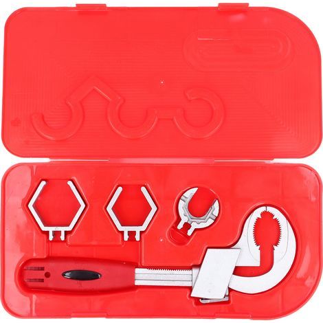 Verstellbarer, doppelseitiger Universalschlüssel, multifunktionales Waschbecken-Set, Reparaturwerkzeug, 80-mm-Öffnung mit 3 Spannfuttern (1/5)