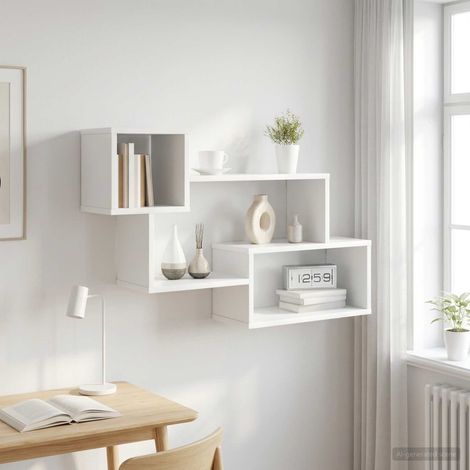 Mensola sospesa A parete Bianco 87 x 20 x 55 cm vidaXL (1/5)