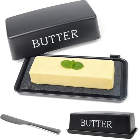 Conteneur de Beurre Beurrier en Plastique avec Couteau Boite a Beurres pour Placer du Fromage Fruit Salade (1/5)