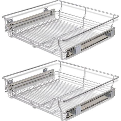 FIMEI Panier en treillis métallique 2 pcs 600 mm Argenté (1/5)