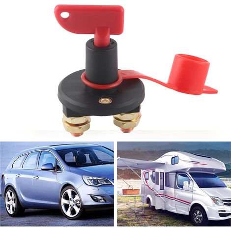 Universeller Batterietrennschalter für Autos und Motorräder, Hochstrom-Haupttrennschalter, 12V/24V Batterieisolator, schlüsselbetätigter Schutzschalter, Not-Aus. (1/5)