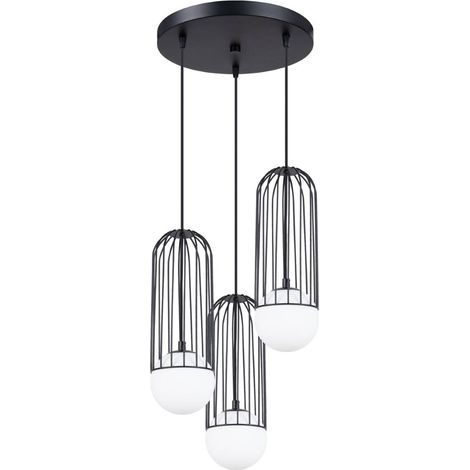Lámparas colgantes Brina negro acero 3xG9 34cm Sollux (1/5)