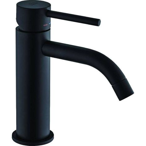 Waschtischbatterie mit Clic-Clac 1"1/4G Ablaufgarnitur Paffoni Light Serie LIG071KNO Messing - Mattschwarz (1/2)