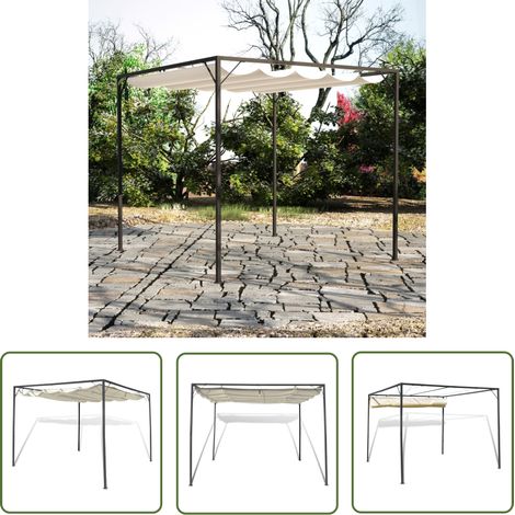 The Living Store Chapiteau de jardin avec auvent rétractable - Chapiteau De Jardin - Abri Solaire - Parasol - Tente Extérieure - Structure D'ombrage (1/5)