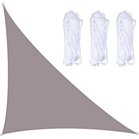 BUNTHAUS Voile de parasol à angle droit en tissu Oxford, store de patio extérieur, coupe-vent, résistant aux UV, résistant à la déchirure, kaki, avec 3pcs de corde, 345M (1/5)