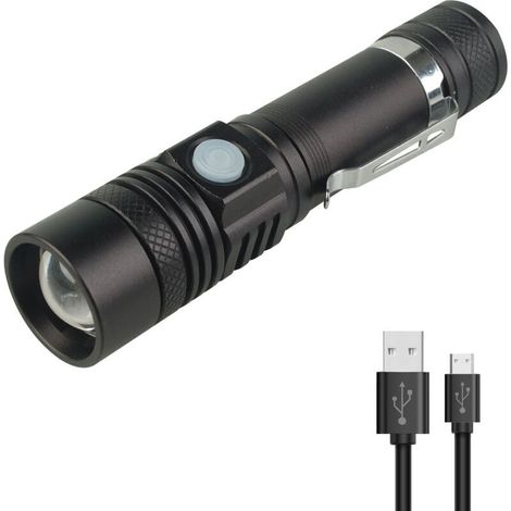 Mini lampe de poche éblouissante rechargeable par USB XML-T610W éclairage d'extérieur en alliage d'aluminium (1/5)