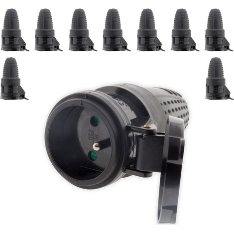 Lot de 10 fiches caoutchouc femelles 16A 2P+T - Zenitech