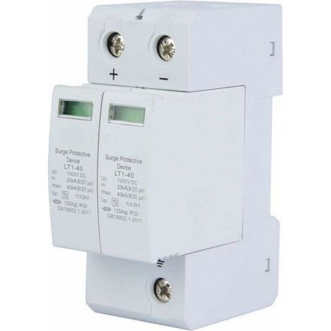 Parafoudre Photovoltaïque 2P 20 Ka 1000 V Dc Protection Contre Les Surtensions Pour Installation Solaire Résidentielle Par Unité (1/5)