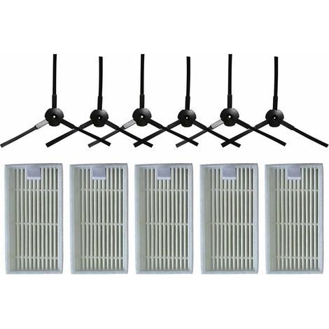 Accessoires pour balayeuse - 3 brosses latérales + 5 filtres (1/5)