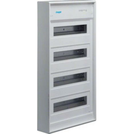 Hager – Armoire de distribution en saillie 4 rangées – Tableau équipé apparent – Intensité 63A – Tension 400V – VA48CN (1/2)