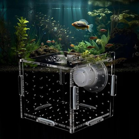 Zuchtbox – 1 Stück – Acryl – Schwimmende Isolierung – Für Fische und Garnelen – 10 x 10 x 10 cm (1/5)