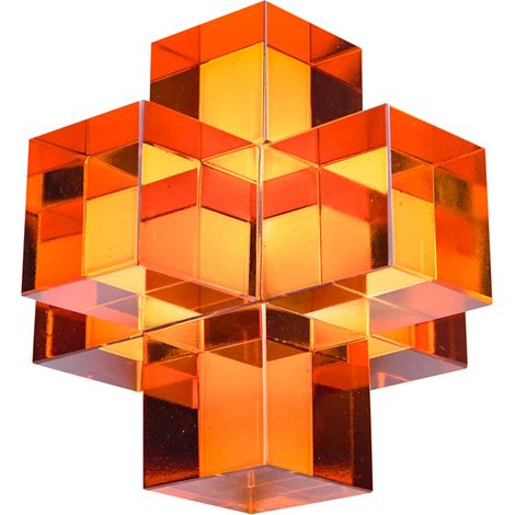 Signes Grimalt Figure Crystal Miniatures  Figure de bureau orange - 9x9x9cm