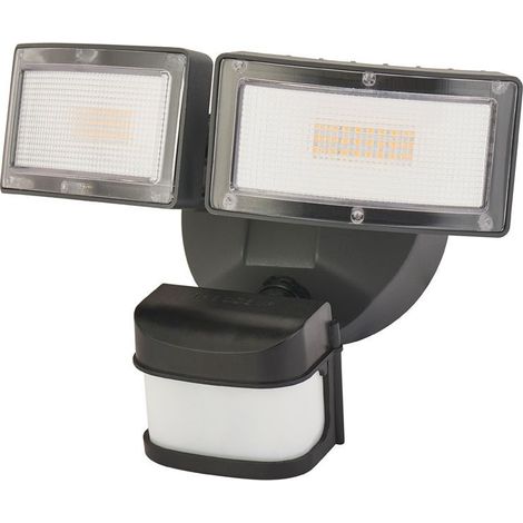 Faretto LED doppio 36W sensore PIR nero IP54 SU-MA (1/4)