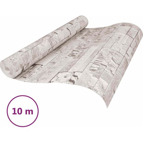 vidaXL Papel tapiz 3D de piedra Crema 10 x 0,53 m Tela no tejida (1/2)