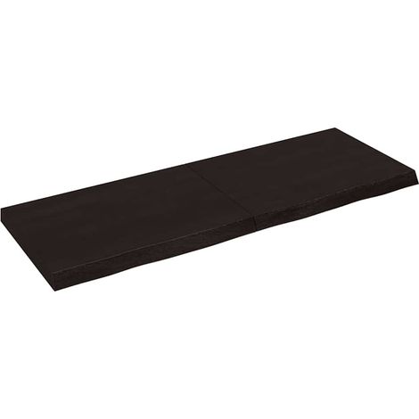 Dessus de table,Plateau de table,Dessus de bureau marron foncé bois chêne massif traité CFW64778 (1/5)