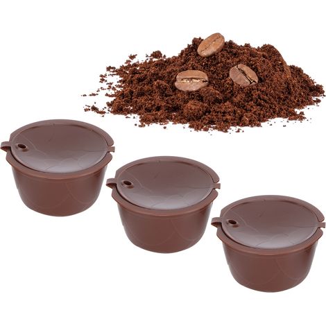 Wiederverwendbares und nachfüllbares Kaffeekapsel-Set mit Filter, kompatibel mit der DOLCE GUSTO Maschine (3 Kaffeekapseln, 1 Löffel, 1 Reinigungsbürste) (1/5)