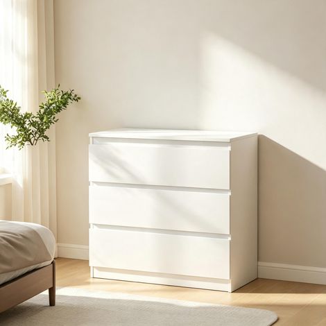Dreischubladen-Kommode mit schlichtem Design,Praktischer Schubladenschrank,Zeitlose Kommode mit geräumigen Schubladen (nur mit Schubladenschrank) (1/5)