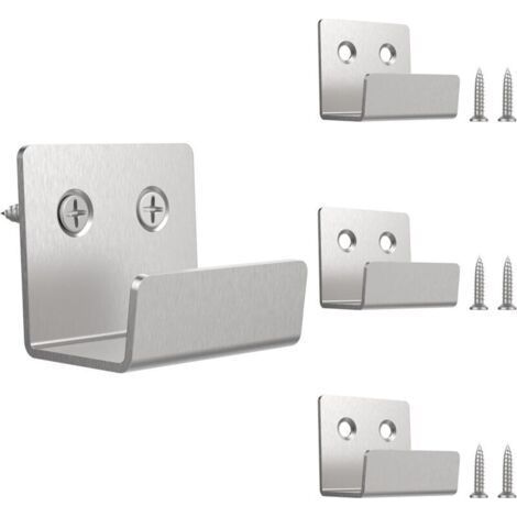 Stainless Steel Wall Hooks Set of 4, Load 50 kg, For Mirrors, Photo Frames and Bathroom (1/5)
