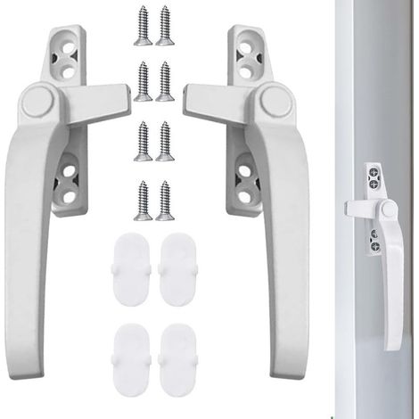 2 Pcs Poignée de Fenêtre en Alliage d'aluminium, Universelle Verrouillage de Remplacement Droite Gauche de Fenêtre pour Porte Fenêtre à Battants en (1/5)