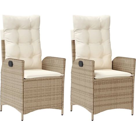 Maison Exclusive - Gartensessel mit Kissen 2 Stk. Verstellbar Bei