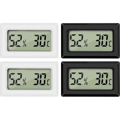 Pair Mini thermomètre hygromètre température humidité -50 70 ℃ 10% 99% RH Portable (4 pièces) (1/5)