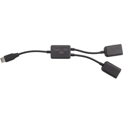 Concentrador de carga USB tipo C OTG macho A dual 2.0 de 2 puertos, cable divisor en Y (1/4)