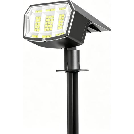 Lampe solaire de jardin haute luminosité et étanche – Éclairage solaire d'extérieur pour villas et jardins (installation murale ou sur piquet) (1/2)