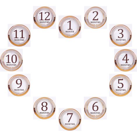Autocollant d'étape Bébé 1 à 12 Mois, Papier étiquette, 1 Set, autocollants mensuels pour photo, album naissance et scrapbooking (1/5)