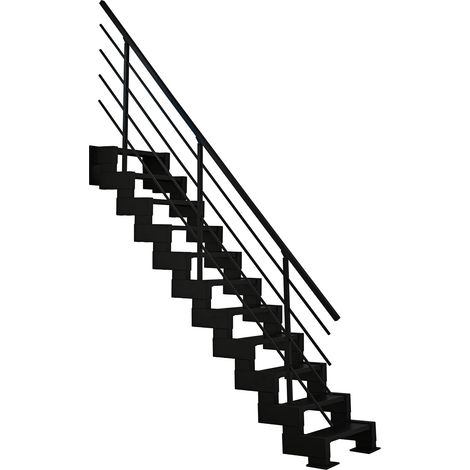 Gerade Treppe aus Metall 11 Stufen - Erreichbare Höhe 2,44 bis 3,00m - Breite 56cm - Höhenverstellbar - M-MINI/I/SNMNOI-11