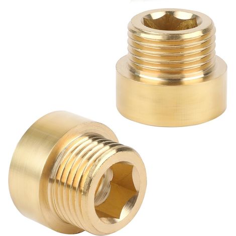 Lot de 2 bras d'extension de pommeau de douche en laiton, adaptateur G1/2 mâle vers femelle, raccord de tuyau de 21 mm de long, rallonge de pommeau de douche pour robinet, utilisation en extérieur (1/5)
