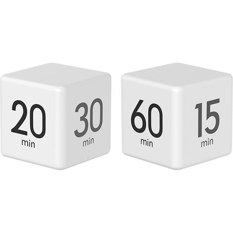 Cube Timer - 5 15 30 60 Min Preset Countdown Timer - Kitchen Study Workout Focus Timer - ABS Plastic - 2 AAA Batteries Required (1/5)