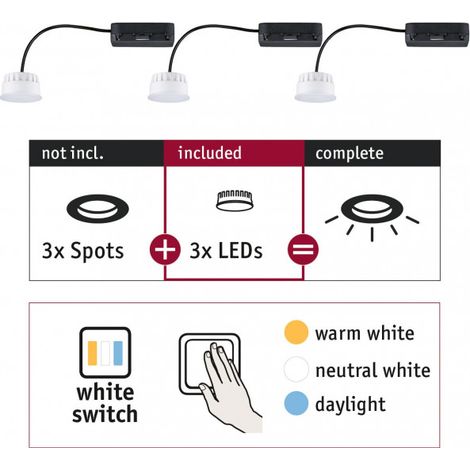 Paulmann Ampoule LED encastrée blanc 6.5W WhiteSwitch (1/5)