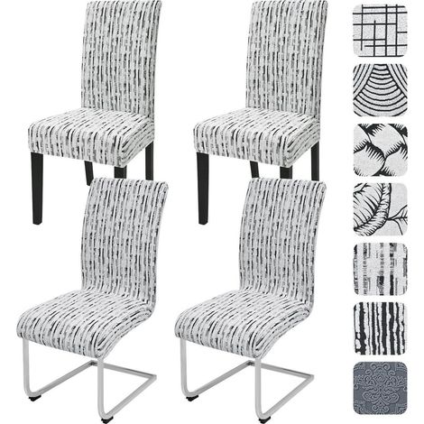 Stuhlhussen 4er Set Jacquard Stretch für Esszimmerstühle, waschbar, universal (1/5)