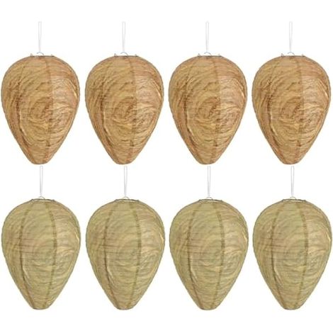 Nid Faux Guêpes - Découragement Naturel des Guêpes et Frelons - 8 Pièces en Papier - 20 x 28 cm - Pour Extérieur - Sans Produit Chimique (1/5)