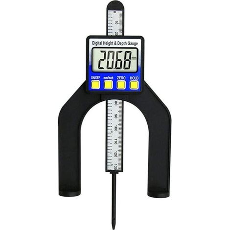 Jauge de profondeur numérique 80 mm, jauge de hauteur, règle de mesure à écran LCD pour scie à table, jauge d\'épaisseur (1/3)