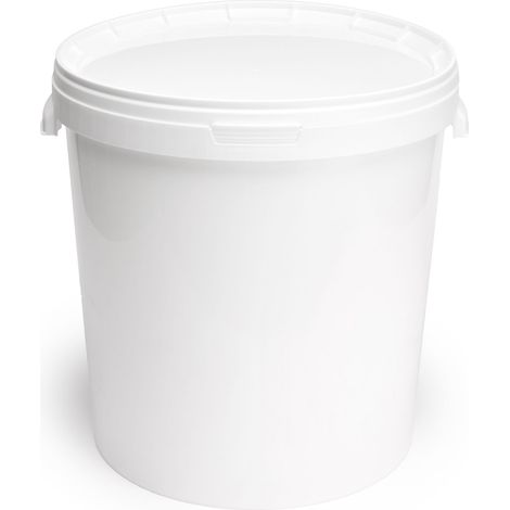 Garronda Seau Plastique avec Couvercle 30 L Lot de 1 GD-0117 Blanc (1/5)