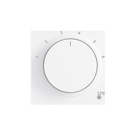 Busch-Jaeger Plaque centrale avec impression échelle 1 … 6 pour thermostat d'ambiance bouton rotatif blanc studio mat - Busch-art linear® (1794 R-44M), 2CKA001710A4206