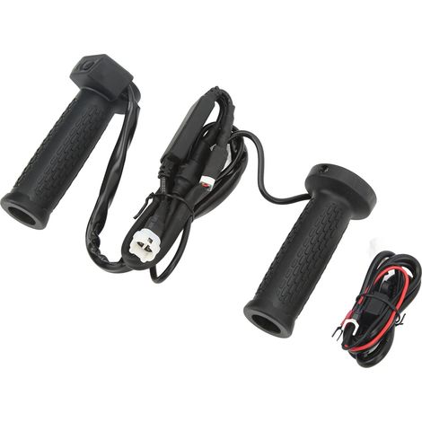 1 paire de poignées chauffantes électriques réglables à 5 niveaux pour guidon de 22 mm de diamètre, pour moto et quad. (1/5)