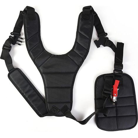 Tondeuse à Harnais Double épaule Harnais de Débroussailleuse Réglable Sangles de Transport Bandoulière Accessoires de jardinage Compatible avec la Plupart des Débroussailleuses (Noir) (1/5)