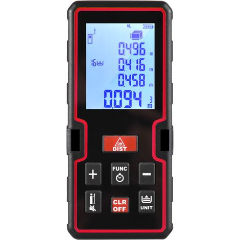 Télémètre laser numérique 100m – mini LCD – mesure distance/surface/volume, Pythagore, historique, rétroéclairage (1/5)