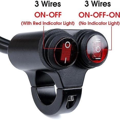 Phare antibrouillard/projecteur pour guidon de moto 7/8'' 22 mm avec double interrupteur marche/arrêt 12 V (1/4)