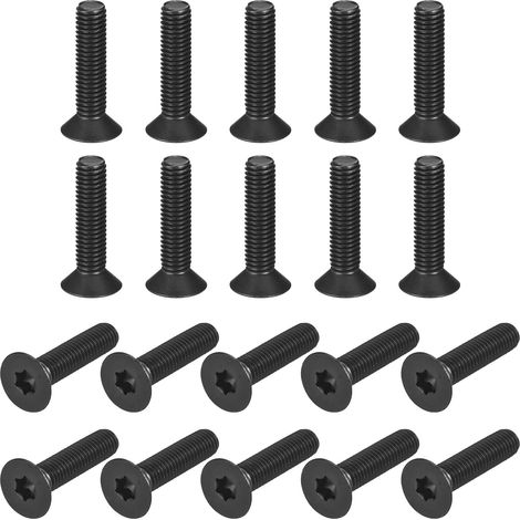 30Pcs Vis Machines Tte Plate M8-1.25x35mm Finition Oxyde Noir (1/5)