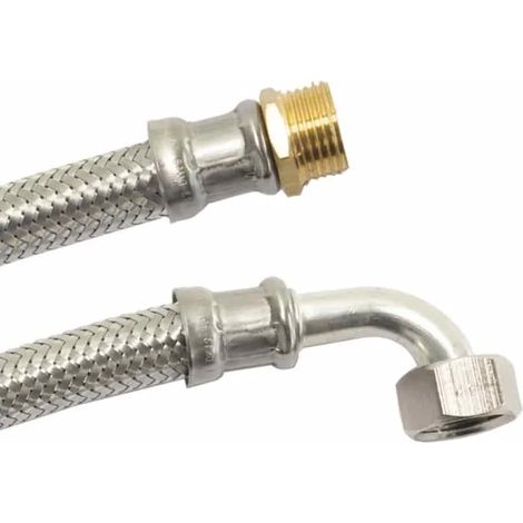 Flexible inox coudé 1/2 pouce pour eau potable et sanitaire (1/2)