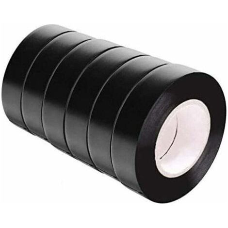 Ruban Adhésif Isolant Électrique en PVC - Rouleaux d'Isolation Thermique pour Réparation Voiture, Vélo, Bricolage, Gaine Électricien - Ruban Adhésif Isolant électrique Lot De 6 Noir Le Cerclage Et La (1/4)