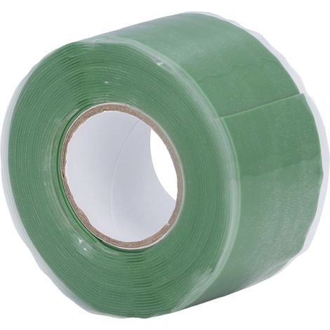 Ruban adhésif toilé de 3 mètres en silicone étanche et auto-adhésif, assurant une bonne étanchéité pour tuyaux d'eau (vert). (1/5)