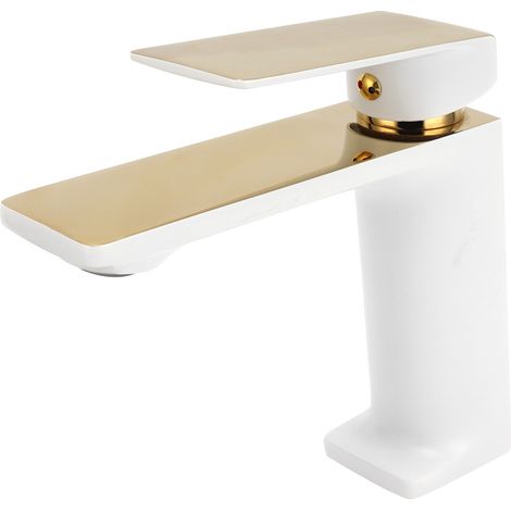 Mitigeur de lavabo à bec long, robinet mélangeur chaud-froid pour salle de bain, poignée unique, raccord G1/2, finition chromée, 1 pièce (1/5)